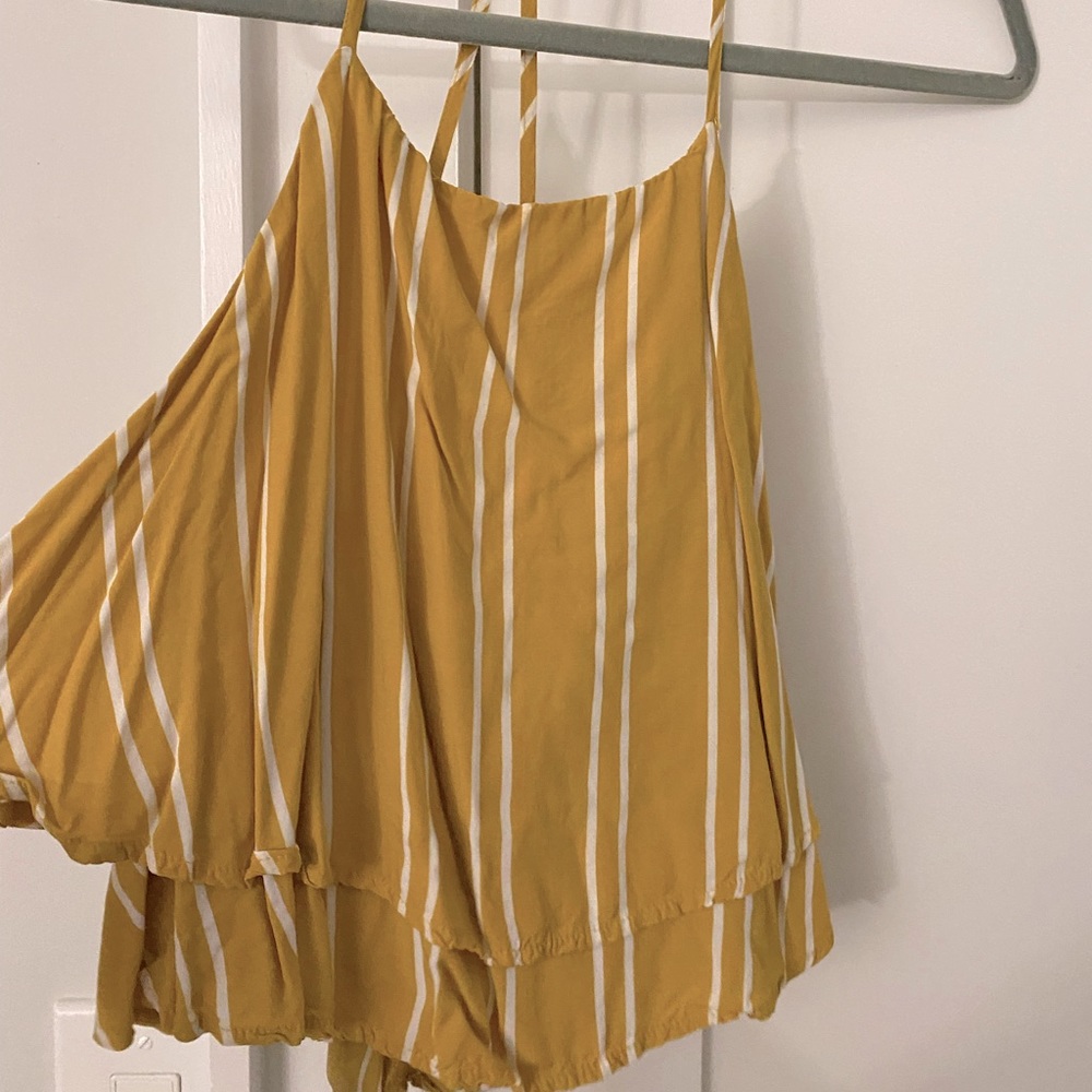 Forever 21 yellow striped flows top
